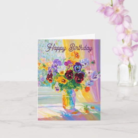 Carte Watercolor Floral Birthday (Orchidée)