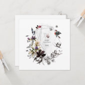 Carte watercolor floral frame (Devant/Arrière en situation)