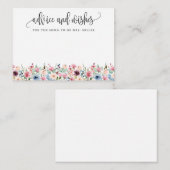 Carte Watercolor Flower Blooms, Conseil et Wings (Devant / Derrière)