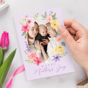 Carte Watercolor Flowers Happy Mother's Day Photo