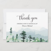 Carte Watercolor Forest Merci Mariage extérieur (Devant)