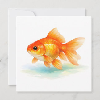 Carte Watercolor Goldfish 
