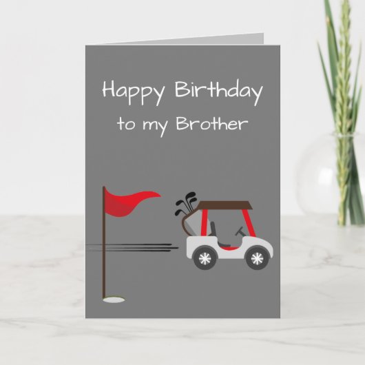 Carte Watercolor Golf Fun Golf Brother Amusement Anniver (Devant)