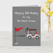 Carte Watercolor Golf Fun Golf Brother-en-beau (Fleur jaune)