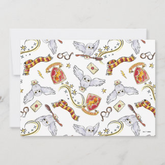 Carte Watercolor GRYFFINDOR™ Hedwig Pattern