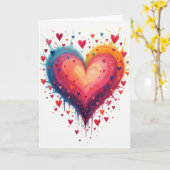 Carte Watercolor Heart Love Card (Fleur jaune)