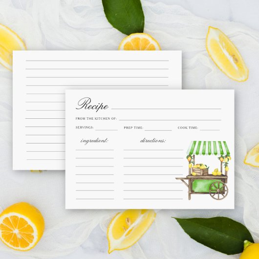 Carte Watercolor lemon citrus Bridal shower