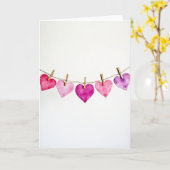 Carte Watercolor Love Hearts Card (Fleur jaune)