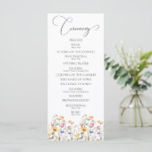 Carte Watercolor Meadow Fleurs sauvages Wedding Programm (Debout devant)