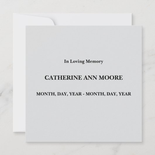 Carte Watercolor Memorial Sympathy Card (Dos)