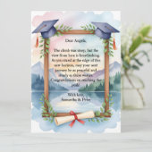 Carte Watercolor Mountain Lake Journey Graduation Card (Debout devant)