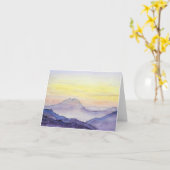 Carte Watercolor Mountains (Fleur jaune)