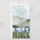 Carte Watercolor Nature Mountains Lake Wedding Program (Devant)