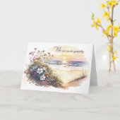 Carte Watercolor Ocean Beach for Sympathy (Fleur jaune)