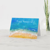Carte Watercolor Ocean Beach Joyeux Anniversaire (Devant)