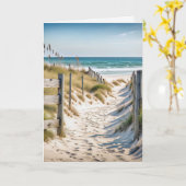 Carte Watercolor Ocean Beach Pour La Sympathie (Fleur jaune)