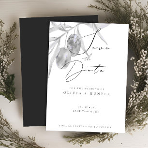 Carte Watercolor Olive Branch Wedding Enregistrer la car