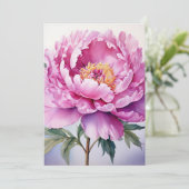 Carte Watercolor Peony Flat Holiday (Debout devant)