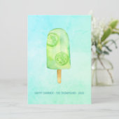 Carte Watercolor Popsicle Salutation d'été (Debout devant)