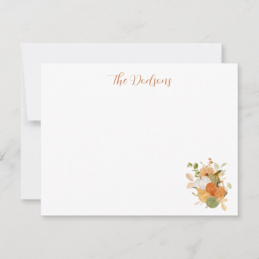 Carte Watercolor Pumpkin Notecards (Devant)