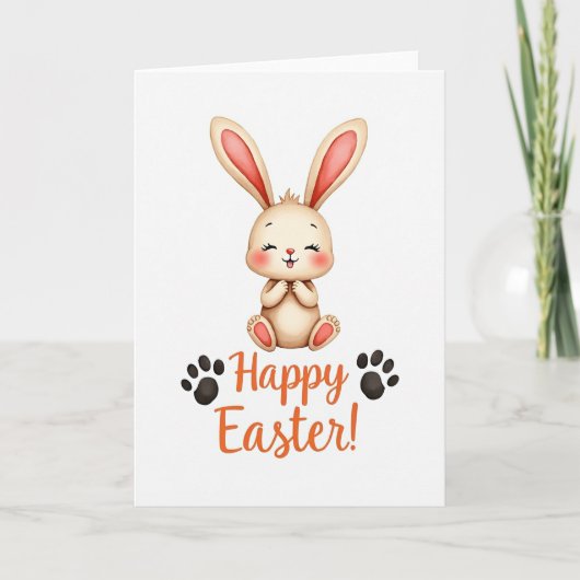 Carte Watercolor Rabbit Easter Card (Devant)