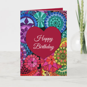 Carte Watercolor Rainbow Mandala With Heart