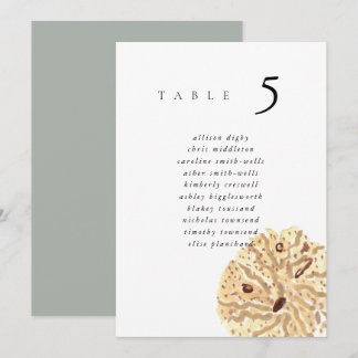 Carte Watercolor Sand Dollar 5x7" Wedding Seat Chart
