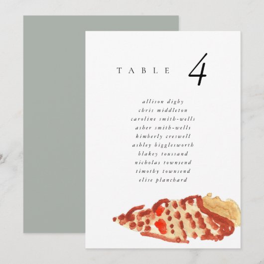 Carte Watercolor Seashell Beach 5x7" Wedding Seat Chart (Devant / Derrière)