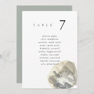 Carte Watercolor Seashell Beach 5x7" Wedding Seat Chart