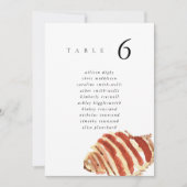 Carte Watercolor Seashell Beach 5x7" Wedding Seat Chart (Devant)
