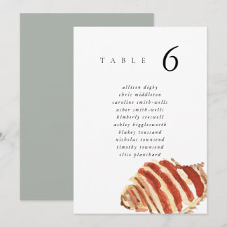 Carte Watercolor Seashell Beach 5x7" Wedding Seat Chart