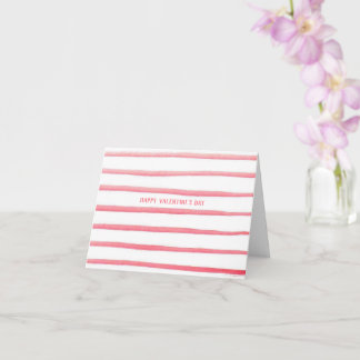Carte Watercolor Stripes Valentine's Day Folded Card
