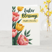 Carte Watercolor Style Easter Blessings Card (Fleur jaune)