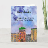 Carte Watercolor Townhouse New Home Félicitations (Devant)