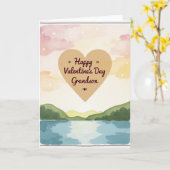 Carte Watercolor Valentines Day Grandson Card (Fleur jaune)