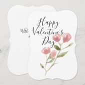 Carte Watercolor Valentine's Day personnalisée (Devant / Derrière)
