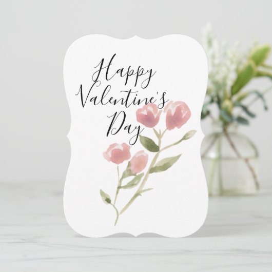Carte Watercolor Valentine's Day personnalisée (Debout devant)