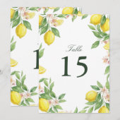 Carte Watercolor Wreath Mediterranean Citrus Wedding (Devant / Derrière)