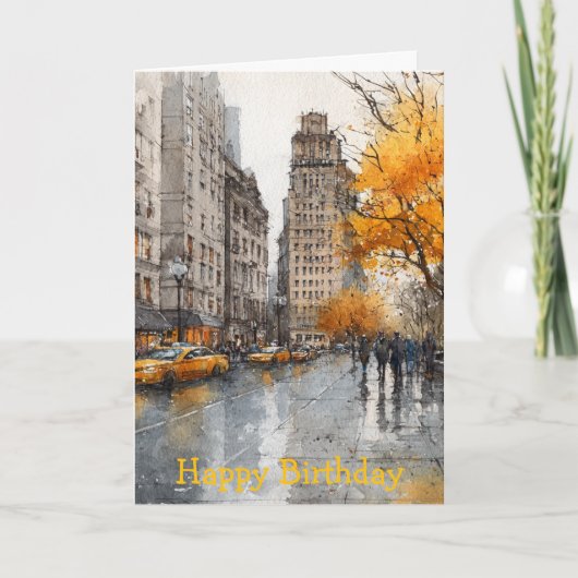 Carte Watercolour Autumn in New York (Devant)