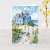 Carte Watercolour Beach Cottage (Fleur jaune)