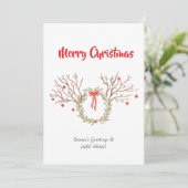 Carte Watercolour elegant christmas Flat Greeting Card (Debout devant)