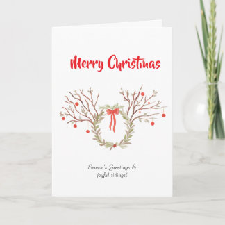 Carte watercolour elegant christmas Folded Greeting Card