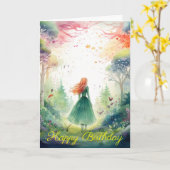 Carte Watercolour Forest Princess (Fleur jaune)