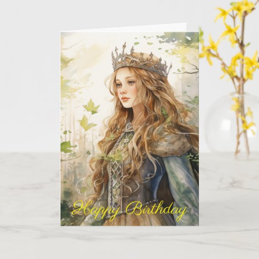 Carte Watercolour Forest Princess (Fleur jaune)