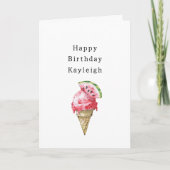 Carte Watermelon Ice Cream Cone Birthday (Devant)