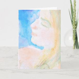 Carte Watery Watercolor Femme Voix romantique