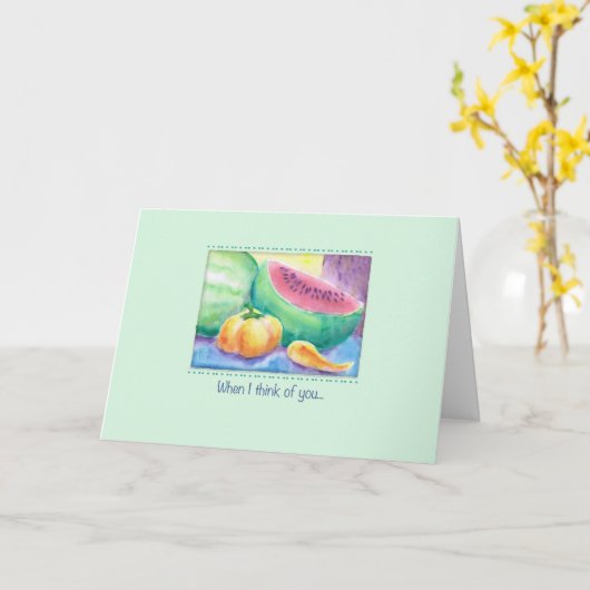 Carte Watery Watermelon Winter Missing You (Fleur jaune)