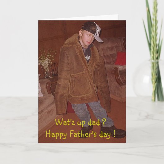 Carte Wat'z up papa? Bonne Fête des pères! (Devant)