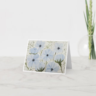 Carte Waving Blue Flowers Greeting Card