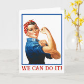 Carte We Can Do It Rosie the Riveter Women Power WWII (Fleur jaune)